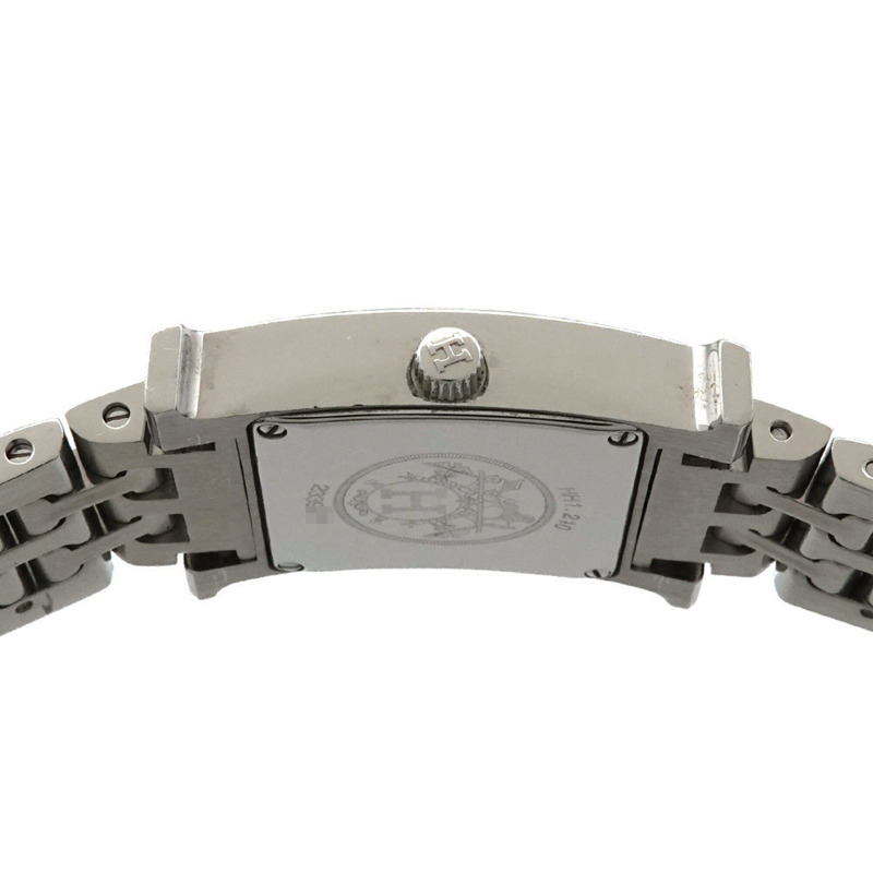 愛馬仕 H-Watch HH1 210 女士腕錶 12P 鑲鑽 白色錶殼 石英錶 H-4