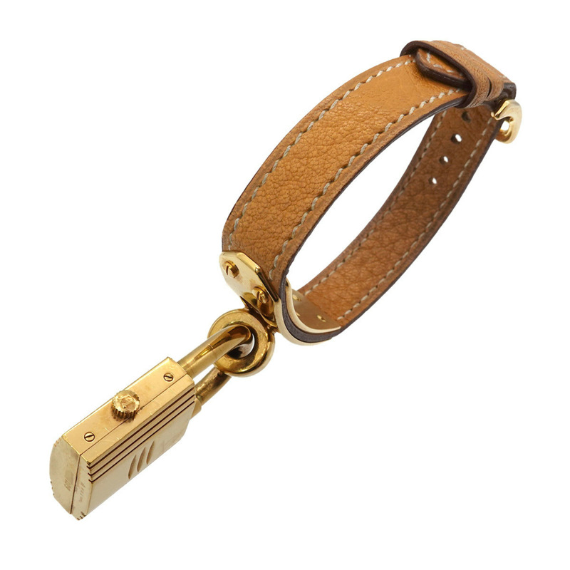 愛馬仕凱莉女士腕錶,金色石英錶,帶掛鎖-6