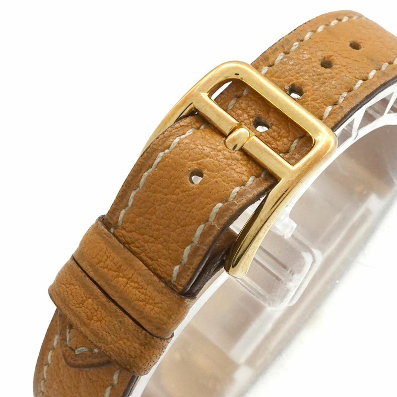 愛馬仕凱莉女士腕錶,金色石英錶,帶掛鎖-8