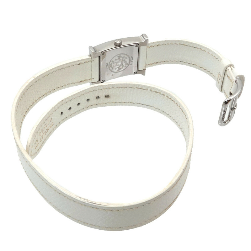 愛馬仕 H-Watch 雙圈腕錶 HH1 210 女士腕錶 銀色石英錶 H-3