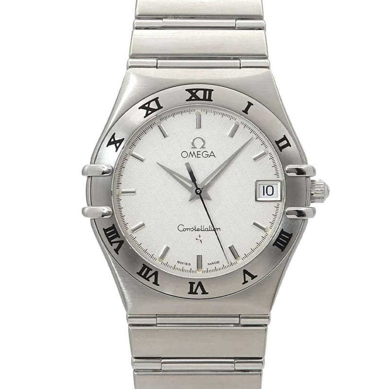 歐米茄星座系列 1512 30 男士腕錶,日期顯示,銀色,石英錶-0