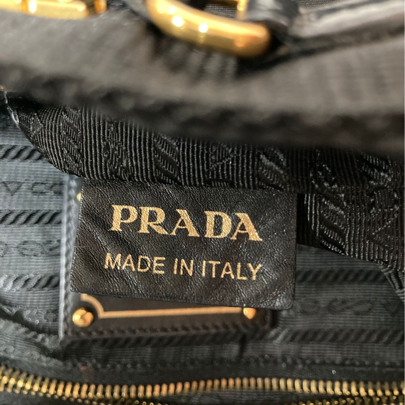 Prada 刺繡花紋手提包(附保卡)-9