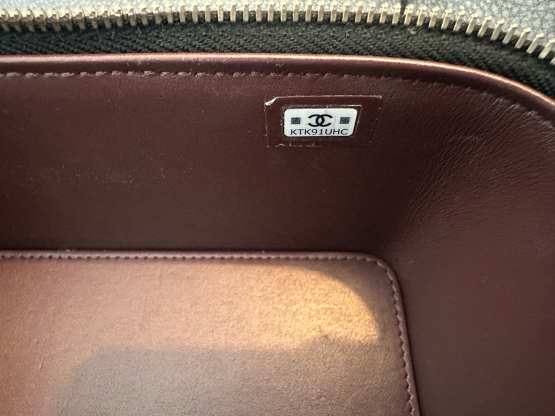 Chanel Vanity Case荔枝皮黑盒子金鏈 化妝包 二手-2