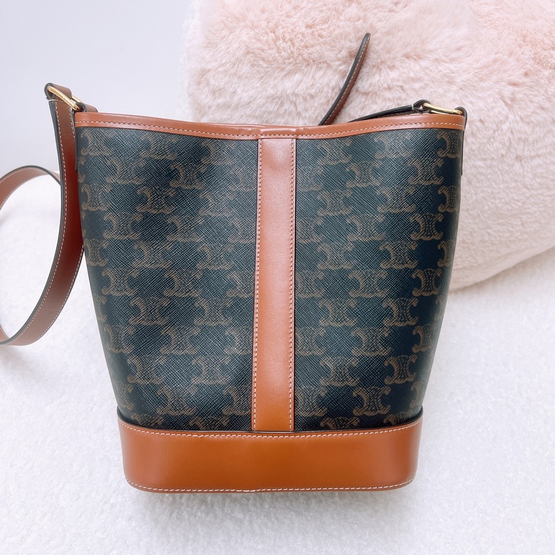 Celine 棕色老花水桶-5