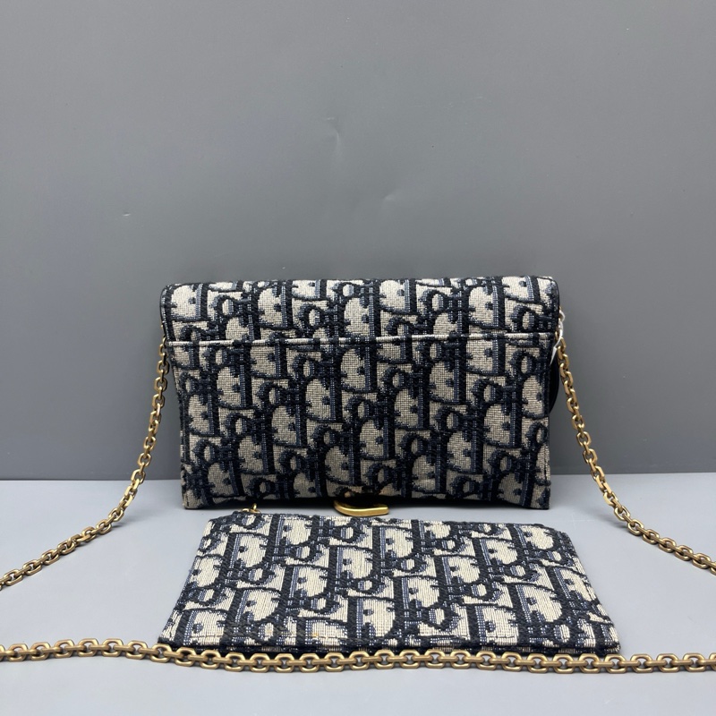 Dior 97新 老花刺繡二合一woc鏈條包 尺寸18*11-1