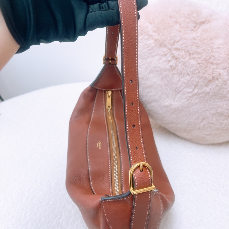 Celine romy 棕色中號肩背包-10