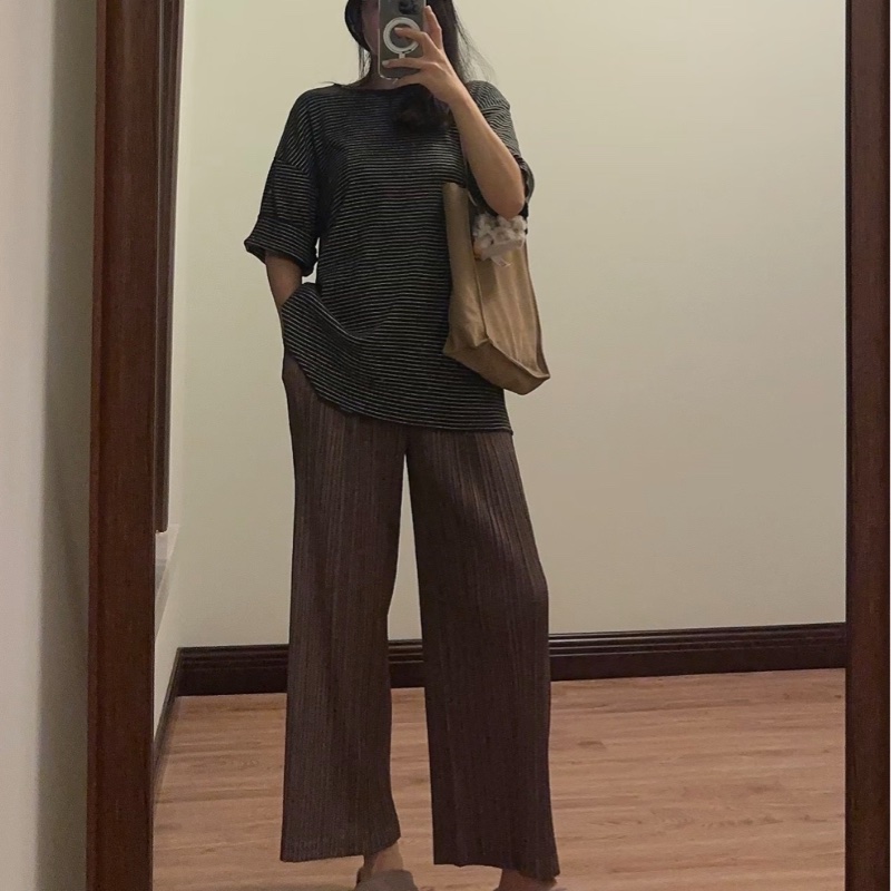 三宅ㄧ生 Issey Miyake 咖啡色限量褲子 #3-1