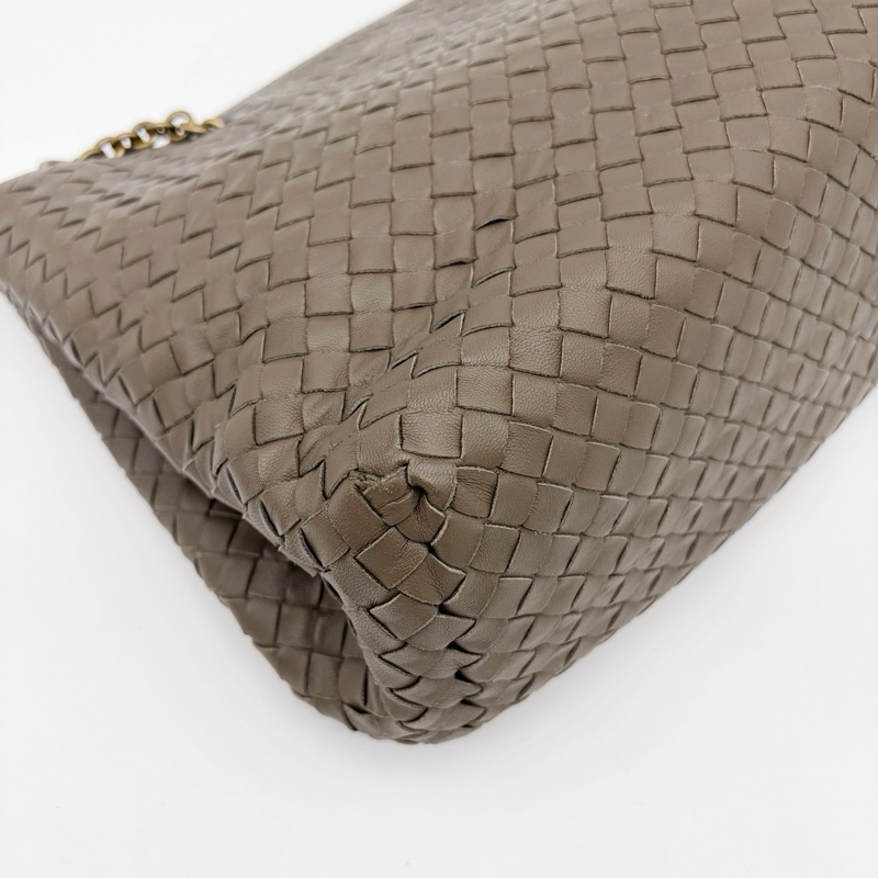 「JL精品代購」bottega veneta BV大象灰編織鏈條單肩托特包-7