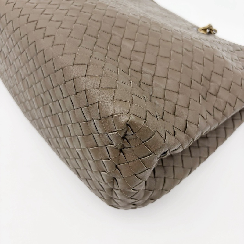 「JL精品代購」bottega veneta BV大象灰編織鏈條單肩托特包-8