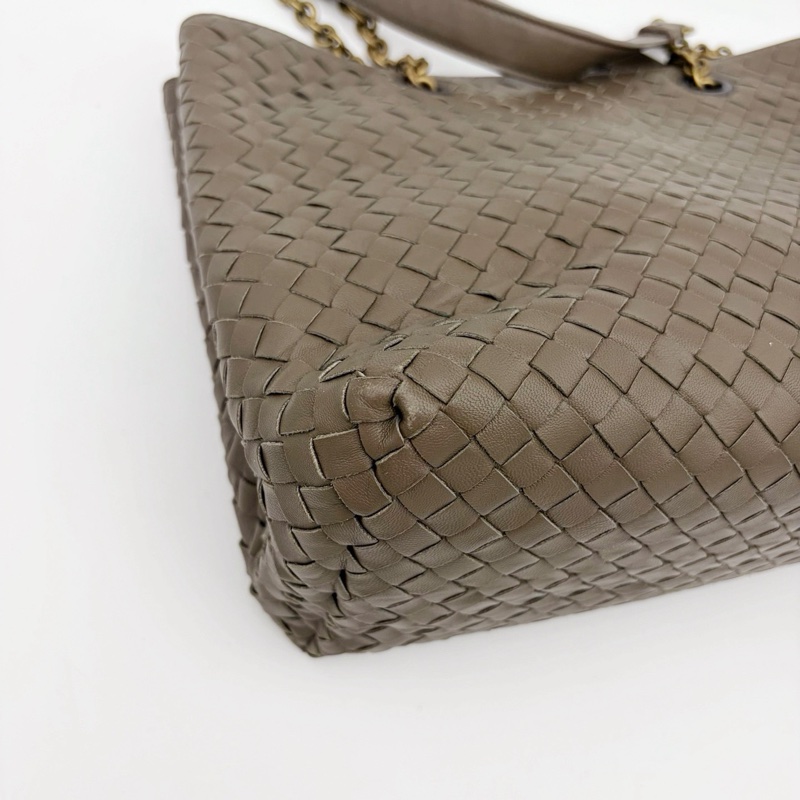 「JL精品代購」bottega veneta BV大象灰編織鏈條單肩托特包-9