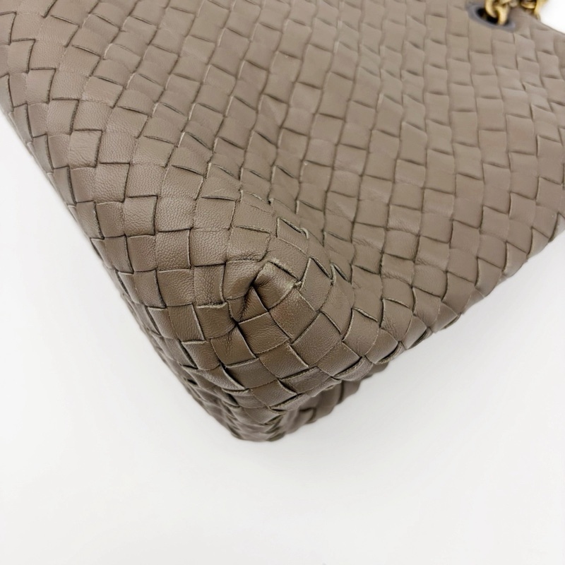 「JL精品代購」bottega veneta BV大象灰編織鏈條單肩托特包-10