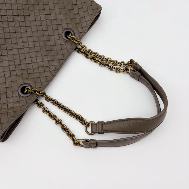 「JL精品代購」bottega veneta BV大象灰編織鏈條單肩托特包-11