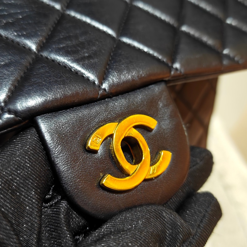 ChanelVintage cf雙肩後背包-14