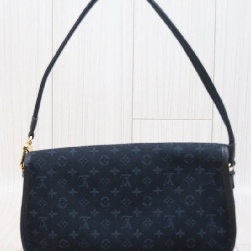 「JL精品代購」9新 Lv 老花 丹寧 腋下包-3