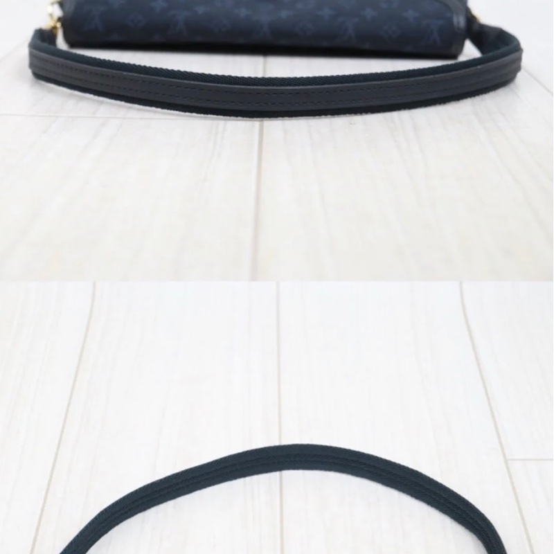 「JL精品代購」9新 Lv 老花 丹寧 腋下包-5