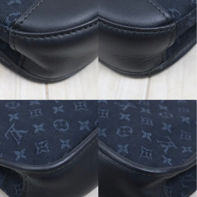 「JL精品代購」9新 Lv 老花 丹寧 腋下包-6