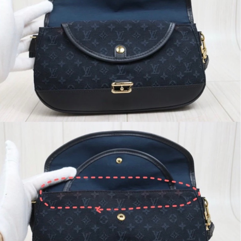 「JL精品代購」9新 Lv 老花 丹寧 腋下包-8