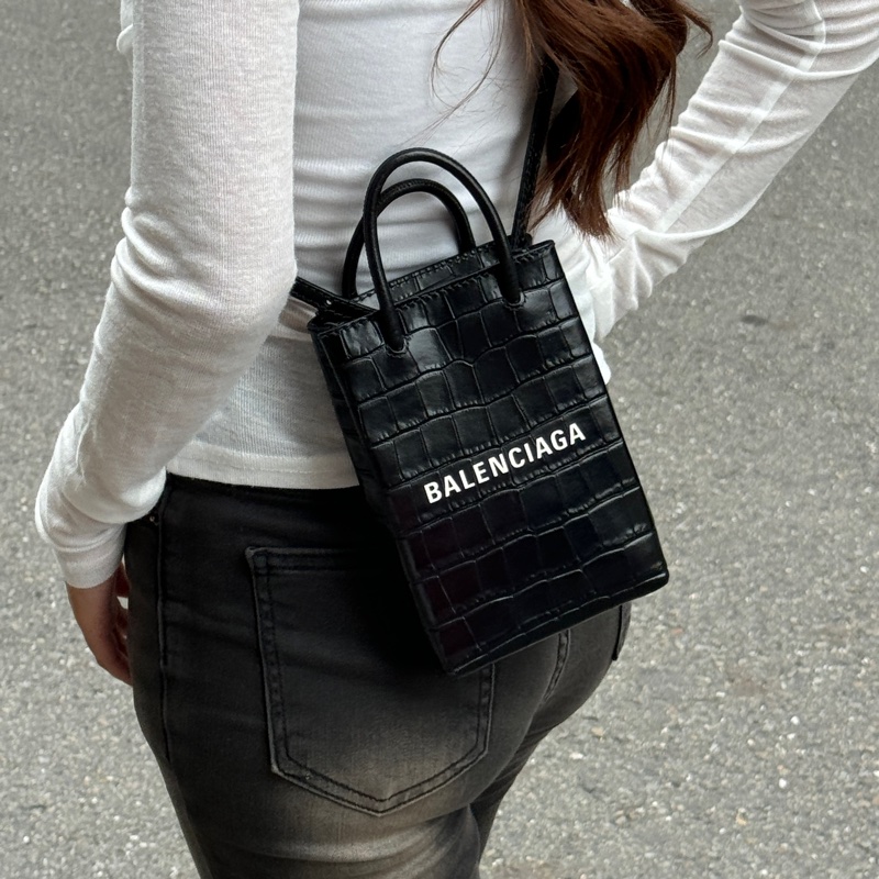 （全新閒置🎁） Balenciaga 巴黎世家 鱷魚紋 斜背包 （專櫃53,000）-0