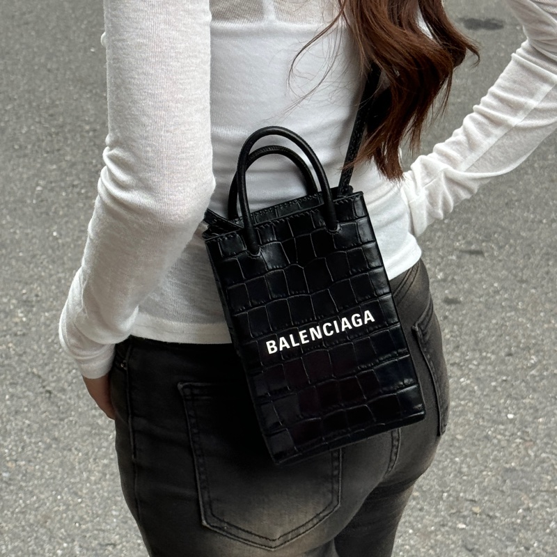 （全新閒置🎁） Balenciaga 巴黎世家 鱷魚紋 斜背包 （專櫃53,000）-4