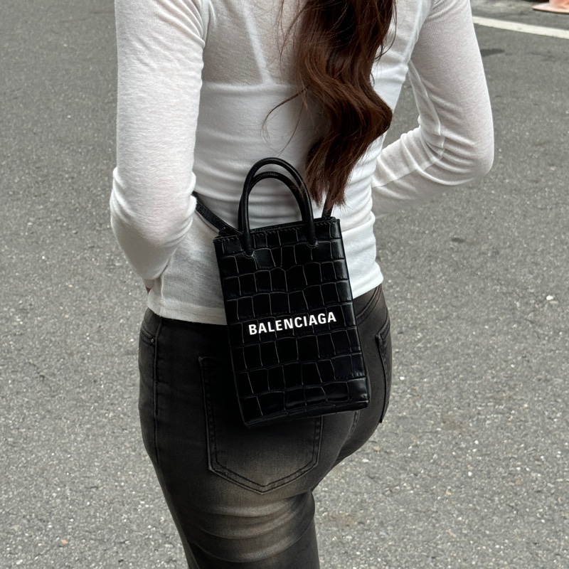 （全新閒置🎁） Balenciaga 巴黎世家 鱷魚紋 斜背包 （專櫃53,000）-8