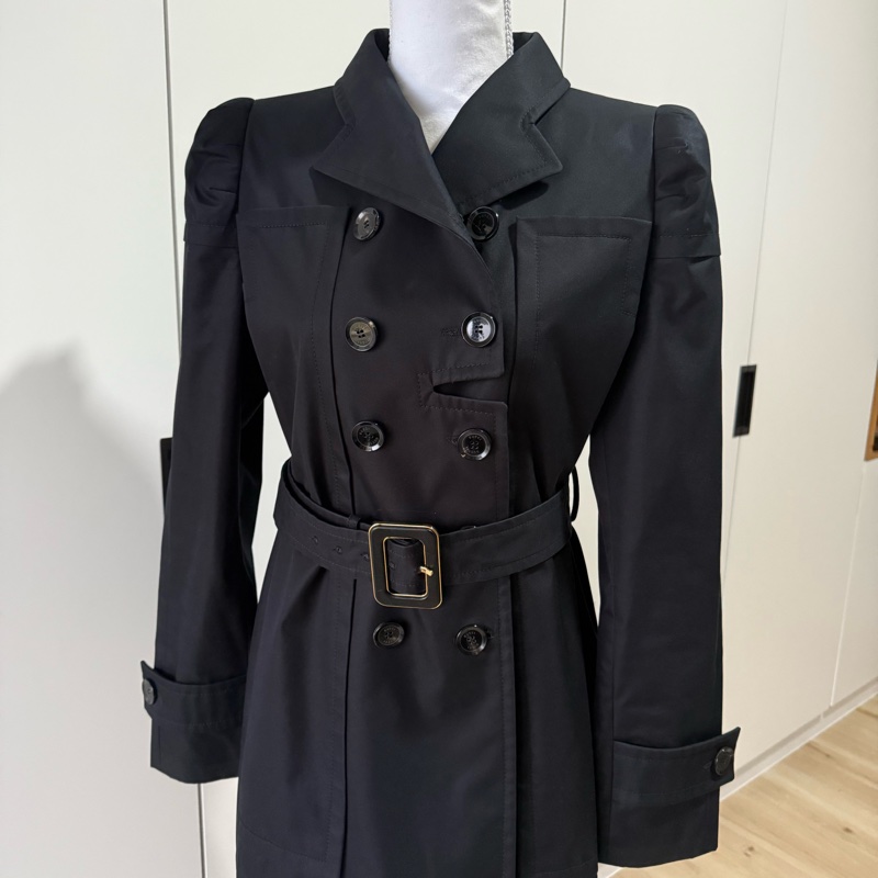 Gucci黑色雙排扣風衣-1