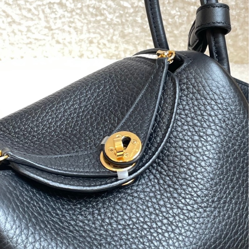 Hermes mini Lindy 黑金B刻有購證-3