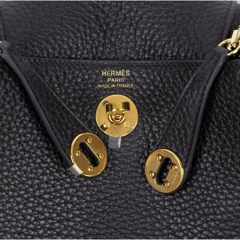 Hermes mini Lindy 黑金B刻有購證-4