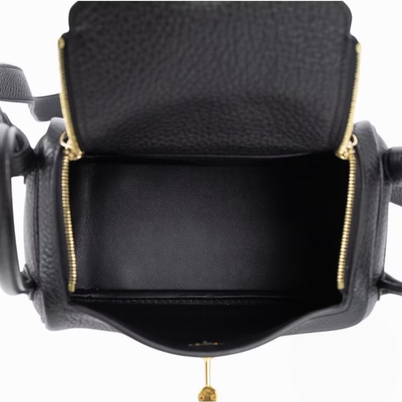 Hermes mini Lindy 黑金B刻有購證-6