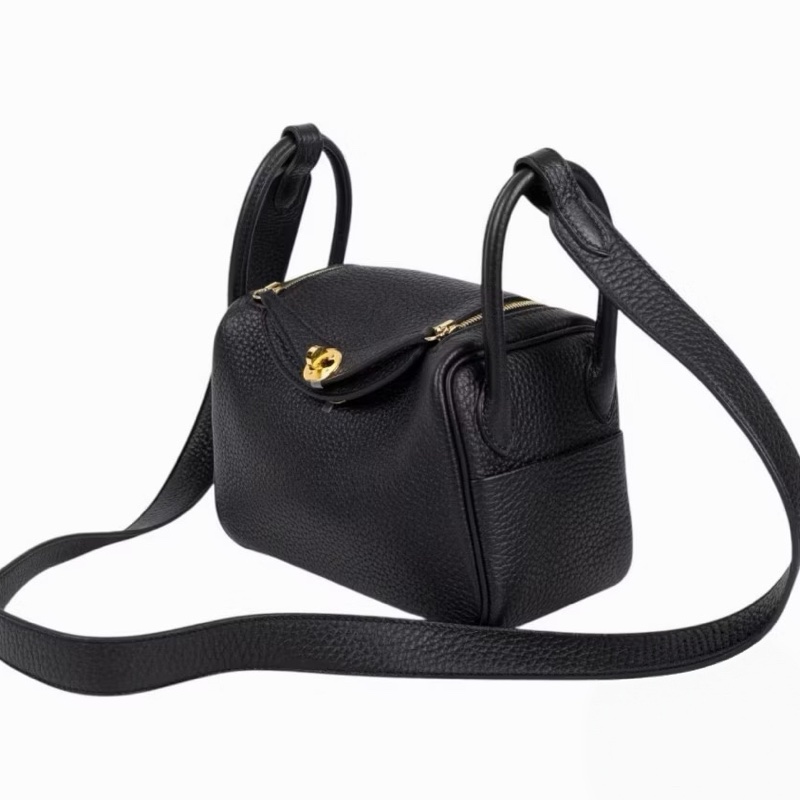 Hermes mini Lindy 黑金B刻有購證-9