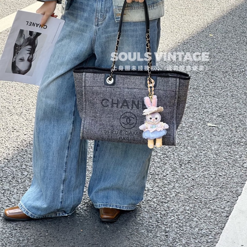 Chanel • Deauville經典灰藍色編織沙灘包 新年份-2