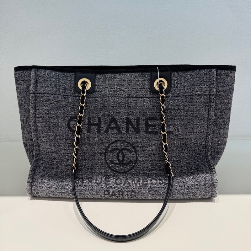 Chanel • Deauville經典灰藍色編織沙灘包 新年份-5