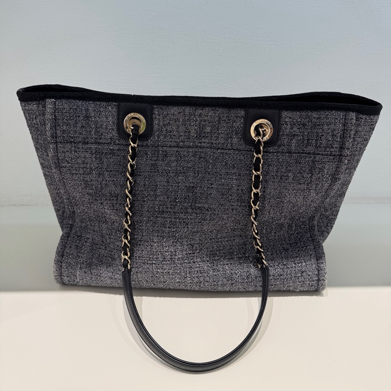 Chanel • Deauville經典灰藍色編織沙灘包 新年份-6