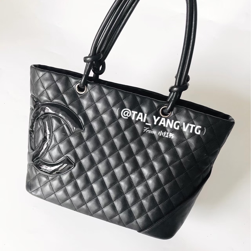 Chanel • 經典康鵬全黑牛皮大號托特包 So Black-2