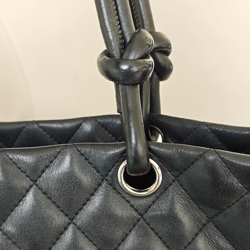 Chanel • 經典康鵬全黑牛皮大號托特包 So Black-18