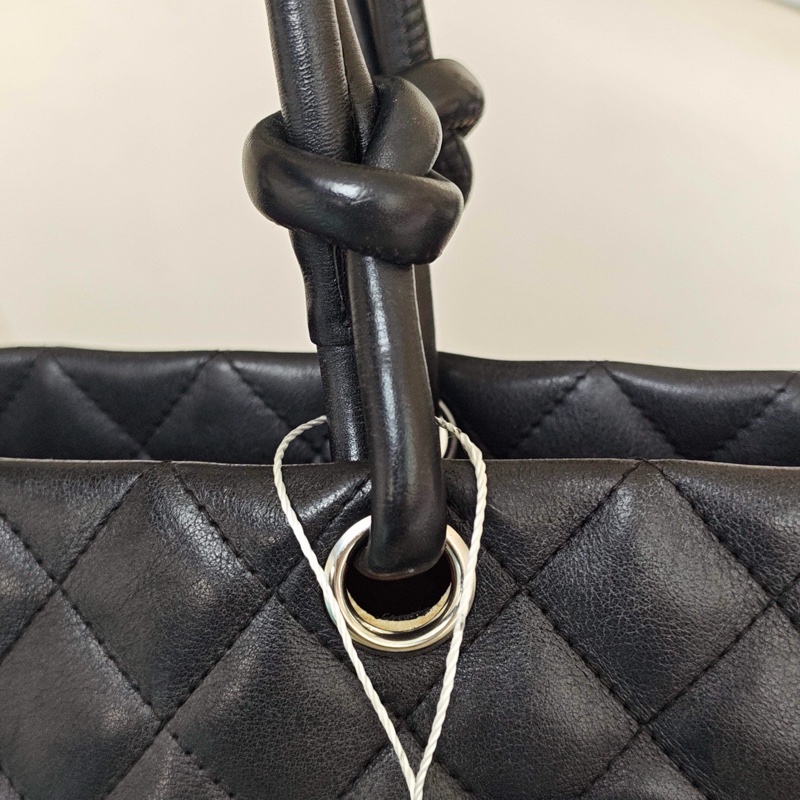 Chanel • 經典康鵬全黑牛皮大號托特包 So Black-20