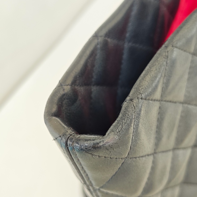 Chanel • 經典康鵬全黑牛皮大號托特包 So Black-21