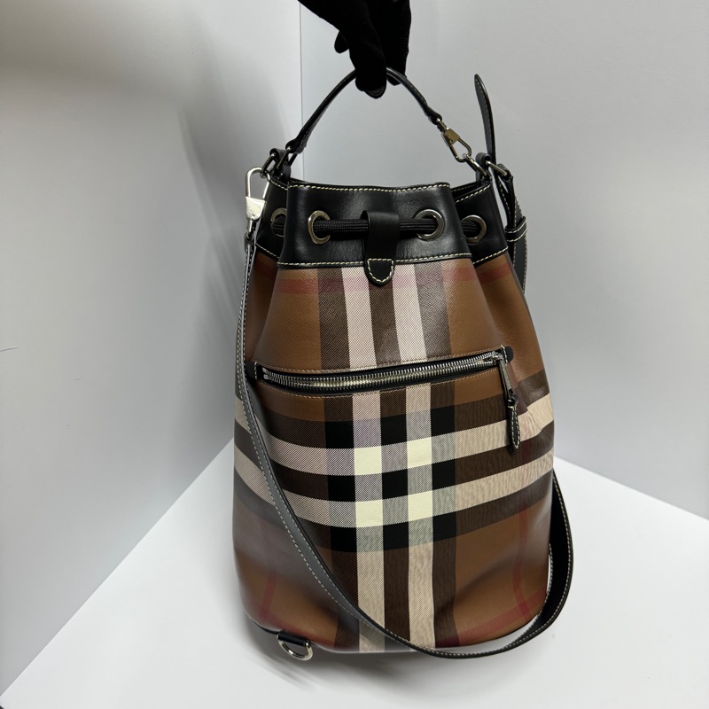 【超稀有💗】 Burberry 經典格紋 水桶包 (專櫃定價11.3萬)-19