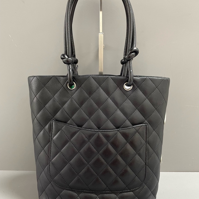 Chanel • 經典康鵬黑白牛皮菜籃子 有卡-5