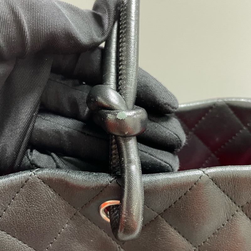 Chanel • 經典康鵬黑白牛皮菜籃子 有卡-22