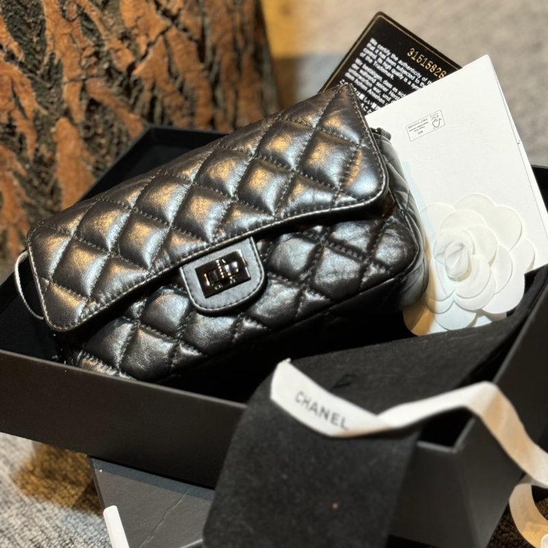 Chanel • 經典2.55 So Black 全黑Woc 二合一鏈條包 有卡-1