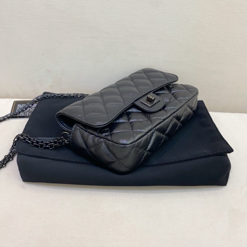 Chanel • 經典2.55 So Black 全黑Woc 二合一鏈條包 有卡-4