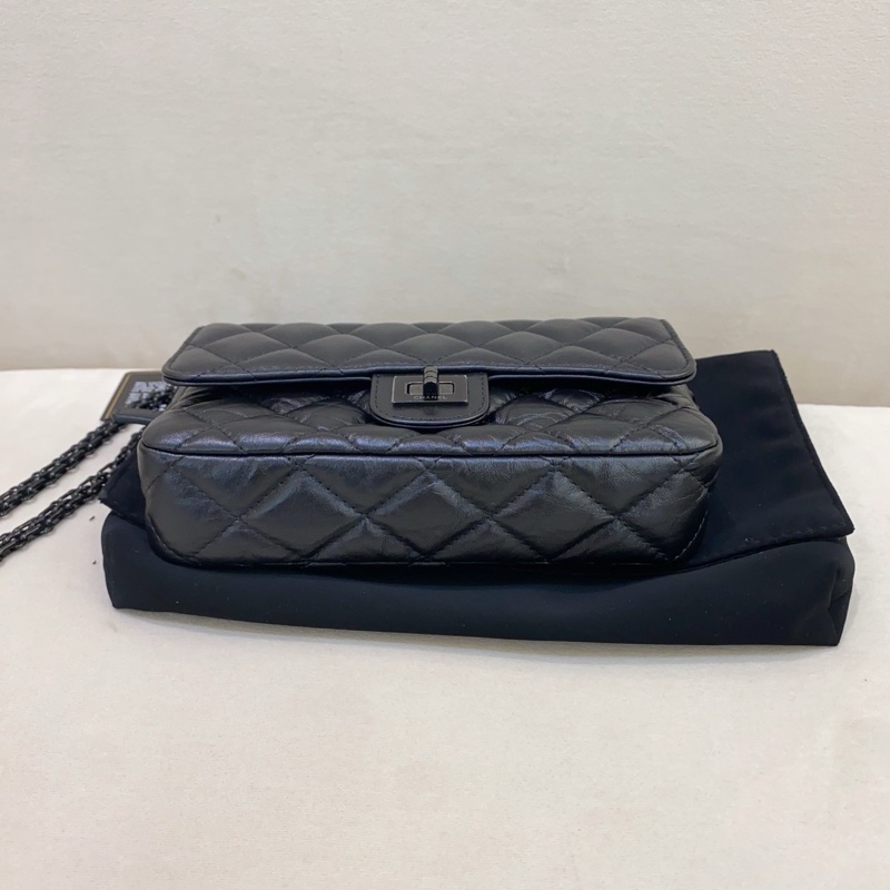 Chanel • 經典2.55 So Black 全黑Woc 二合一鏈條包 有卡-6