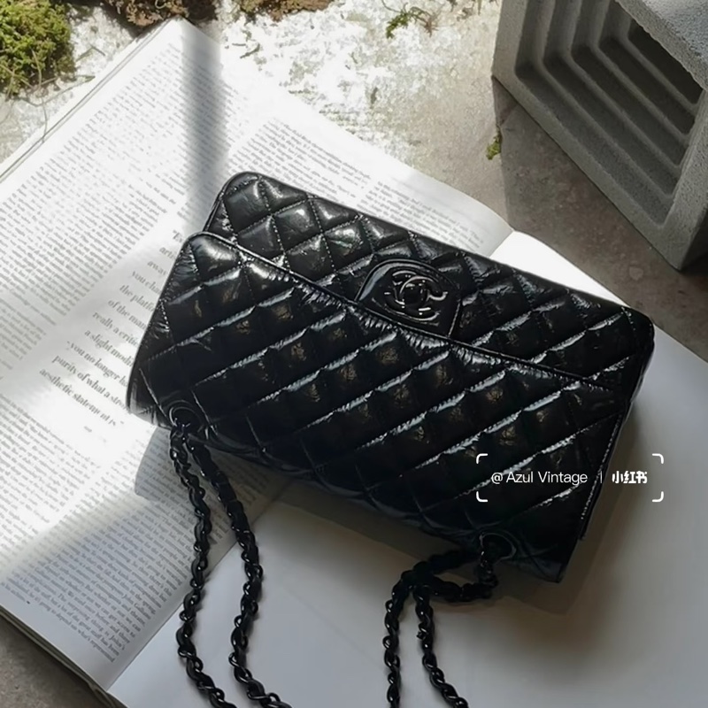 Chanel • 稀有全黑So Black 油臘牛皮Cf 25-1