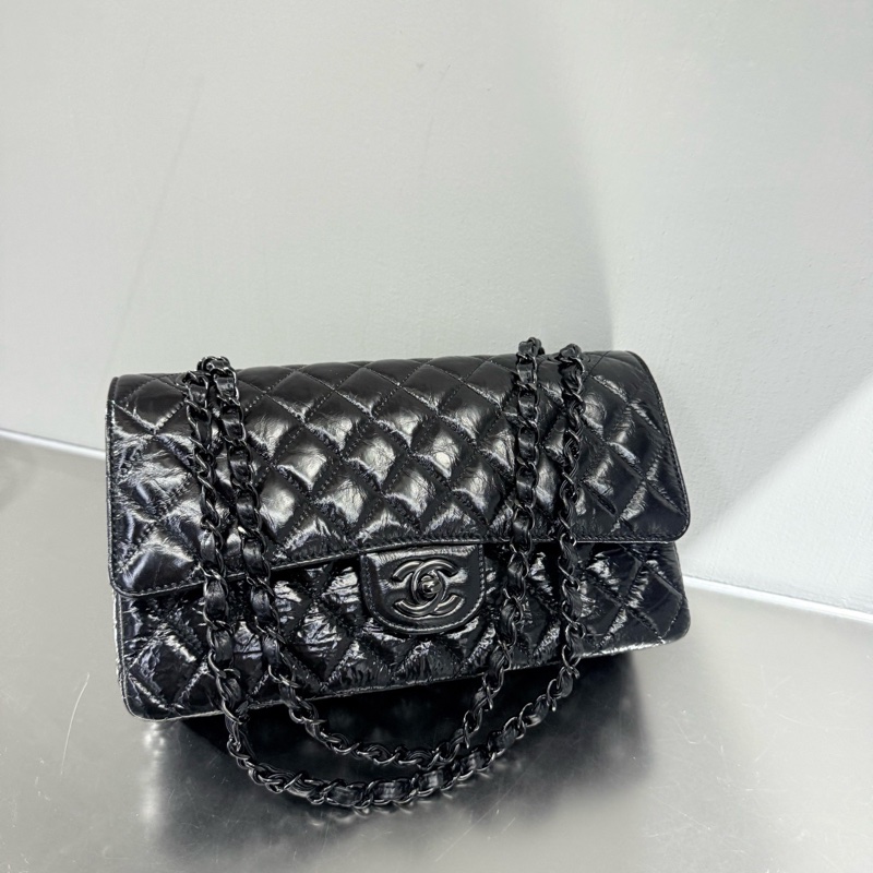 Chanel • 稀有全黑So Black 油臘牛皮Cf 25-2