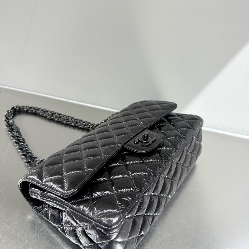 Chanel • 稀有全黑So Black 油臘牛皮Cf 25-4