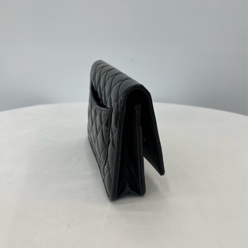 Chanel • 22a手工坊全黑2.55 So Black漆皮Woc鏈條包 近新有卡-7