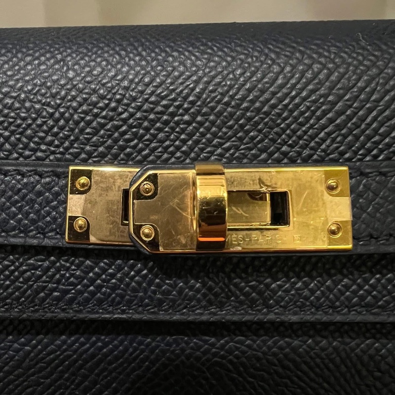 Hermes Kelly 25 Epsom Blue Indigo 近黑金 近新 Y刻-4