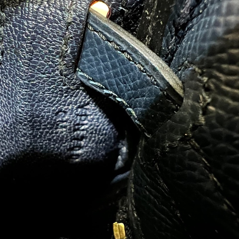Hermes Kelly 25 Epsom Blue Indigo 近黑金 近新 Y刻-14