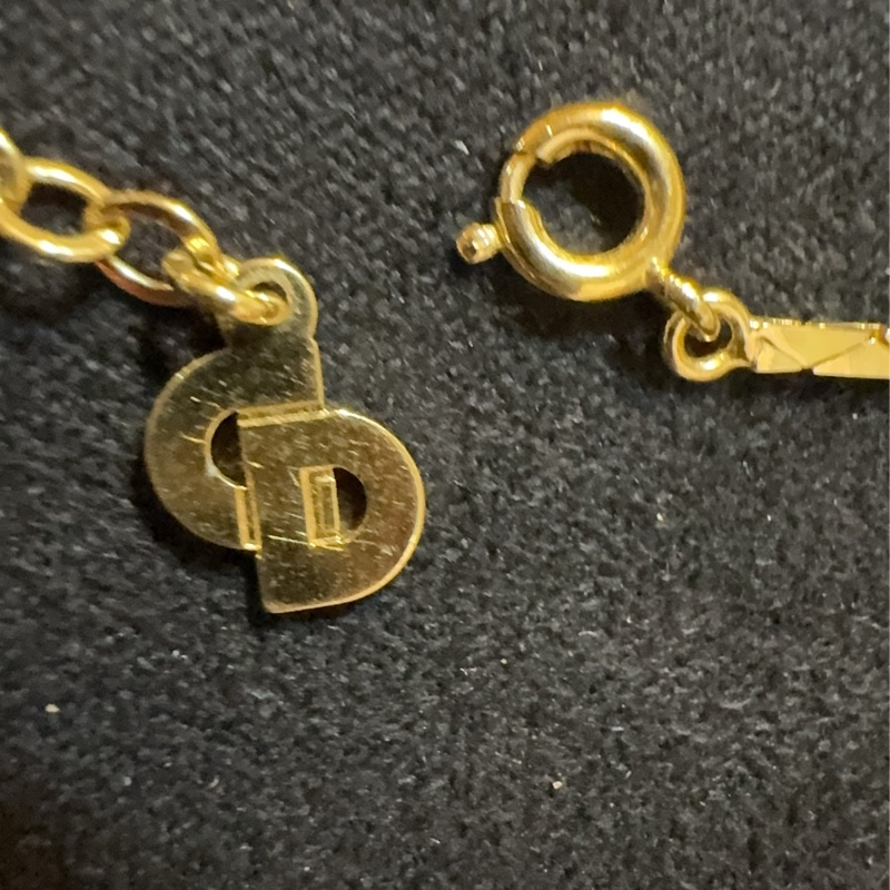 Vintage Christian Dior /復古鑲鑽紫紅鋯石項鍊 /CD標誌 扁蛇鍊 /迪奧 /中古首飾 經典必收-8