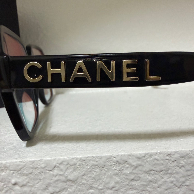 Chanel 香奈兒 金色字母 方框平光眼鏡-2